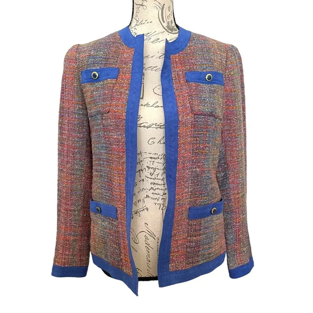 Vintage Abe Schrader l.‎ magnin Blazer Multicolor Preppy Old Money Size 10